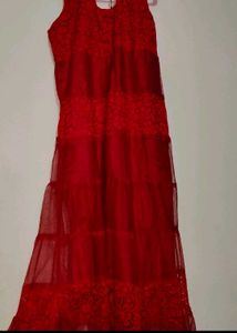 Red Lace Overlay Dress