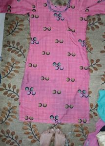 Pink Printed Kurta