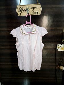 Cute Embroidered Collar Top with diamond 💎