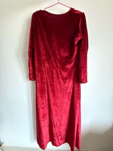 Elegant Red Velvet Dress
