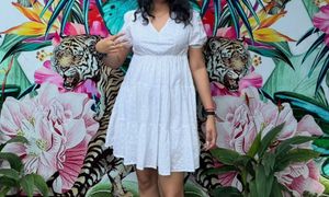 White Eyelet Mini Dress🤍🦢