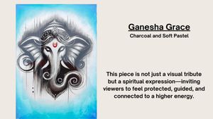 Unique Handmade Ganesha Framed Painting