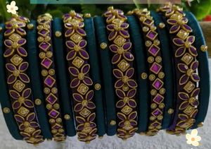 beautiful Silk Thread Bangles Set