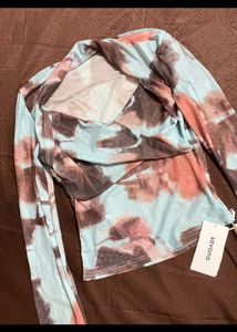Blue Criss Cross Top