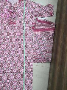 Pink Diamond Print Kurti Set