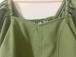 Green Off-Shoulder Top