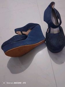 Nevu Blue  Platform Heels