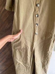 Khaki Denim Jumpsuit