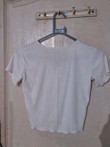 Cute White Button-Up Crop Top