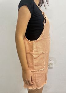 Nudish Peach Dungaree/jumpsuit Above Knee