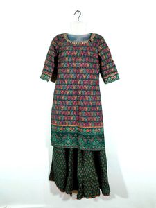 Green Printed Kurta Set For Women's