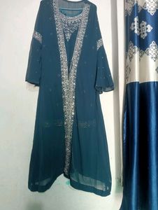Designer Heavy Stone Work Kurta Pent With Shrug