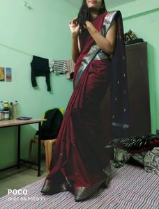 Beautiful Maroon Saree