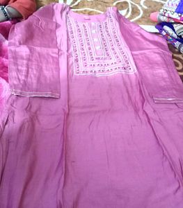 Pink Embroidered Kurti