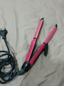 2in1 Pink Hair Straightener and curler