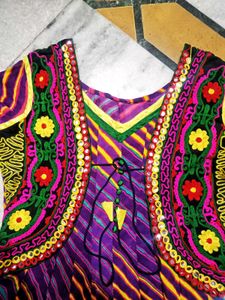 Kurti Cum Gown Wit Hand Embroidery And Mirror Work