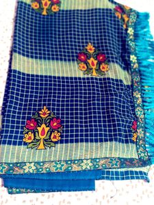 Blue Floral Saree