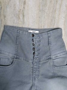 High Waist Skinny Grey Jeans