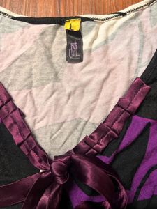 V-neck Top With Tie Ribbons