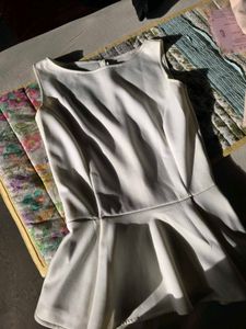 White Peplum Dress