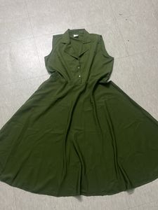 bottle green flare maxi dress