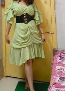 Lime Green Chiffon Dress