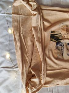 Peach Graphic Print Tee