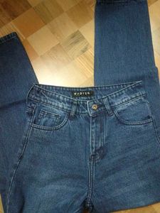 Dark Blue Straight Leg Jeans