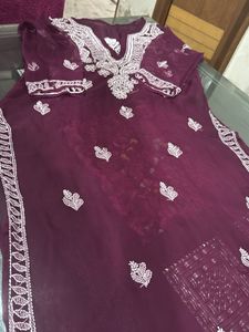 Purple Chikankari Kurti