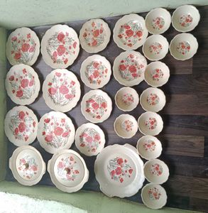 Dinner Set of 27 Pcs With 2 Serving Bowl Lid