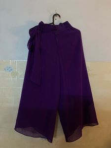 Purple Chiffon Palazzo Pants