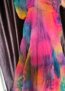 handstiched Colorful organza nyra dress