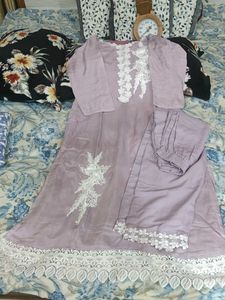 Lilac Lace Detail Dress