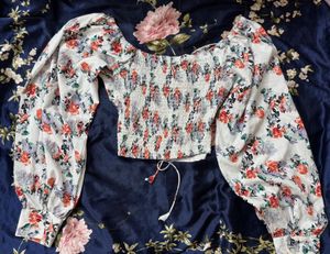 Floral Print Crop Top