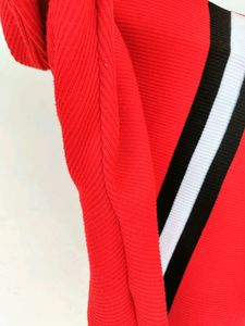 X-M Black/White Stripes Red Sweater
