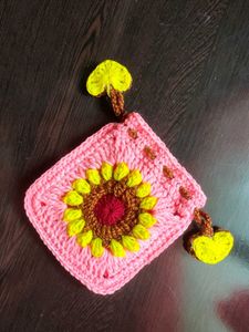 Crochet Sunflower Pouch