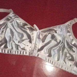 Hot White Satin Bra