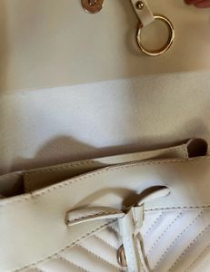 Cream Quilted Backpack
