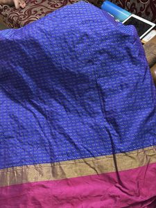 blue pink pretty saree