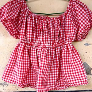 Red And White Top.