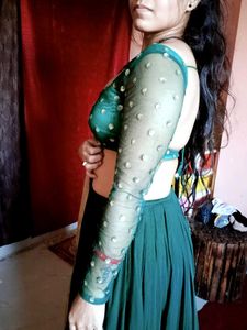 Green Full Sleeve Lehnga Choli