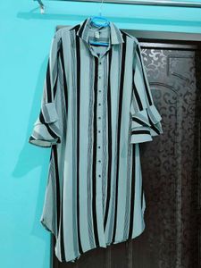 Striped Ruffle Sleeve Tunic