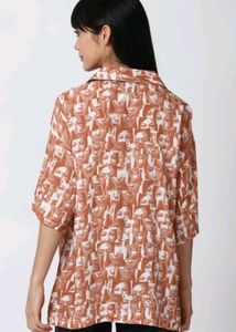 Printed Face Pattern Top