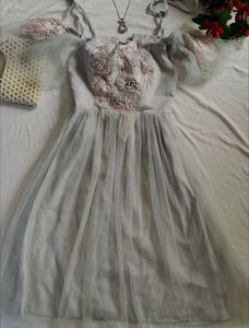 Elegant Grey Tulle Dress❤️🎀🦄