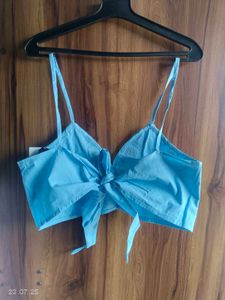 Back Tie-up Pure Cotton Crop Top(Brand New)