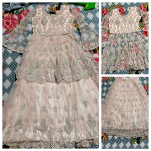 Peach Peplum Lehenga