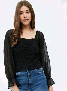 Chic Black Sheer Top