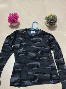 Camo Long Sleeve V-Neck Tee