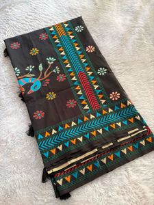 Brand New Black Saree with Attached blouse piece