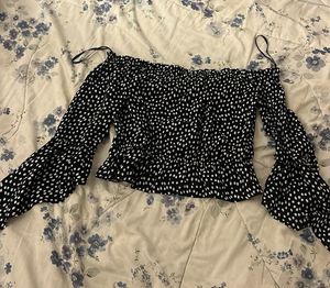 Chic Polka Dot Off-Shoulder Top